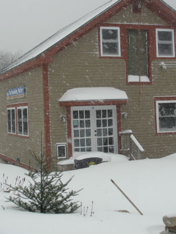 building in the snow