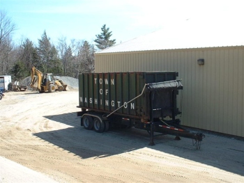dumpster on a trailer