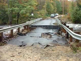 Destroyed road